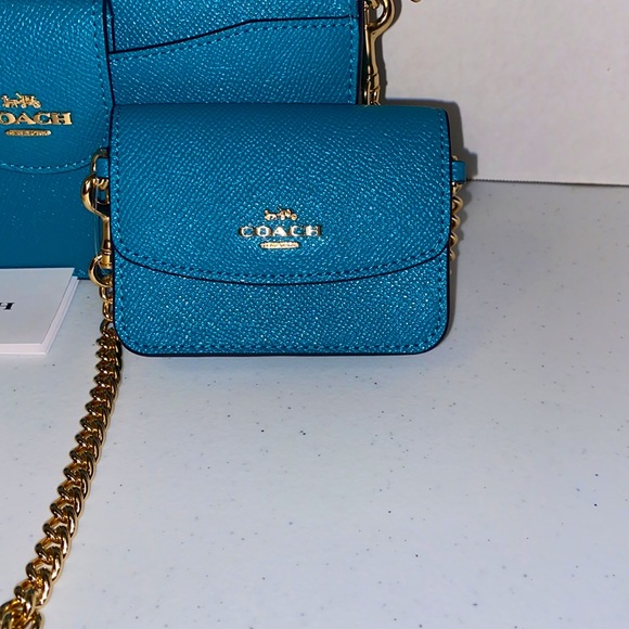 Coach Poppy Crossbody & Coin Purse 2pc Set Teal - Picture 2 of 11